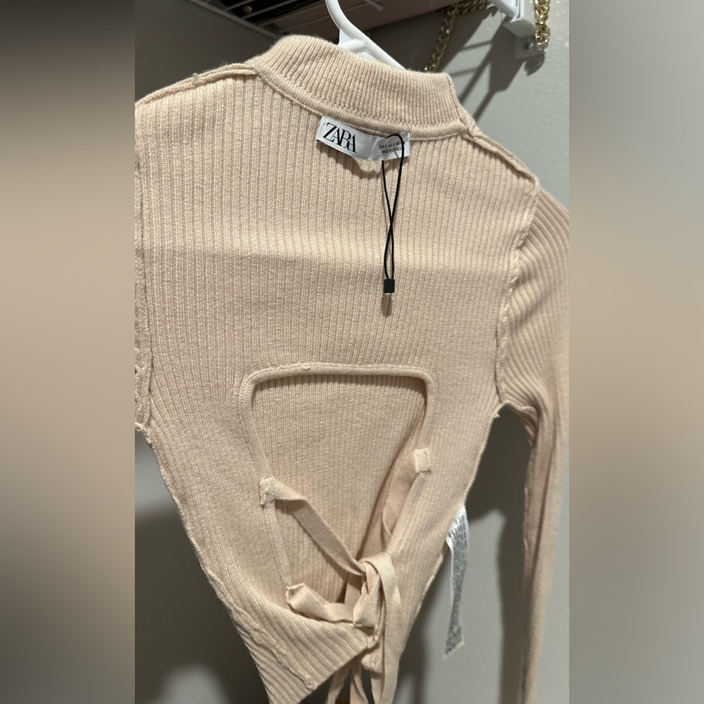 Zara long sleeve crop top